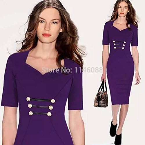 2014 New Women Celebrity Elegant Pinup Fashion VintageTunic Fitted Button Work Wear Business Party Casual OL Sheath Bodycon Pencil Midi Office Dress Plus Size XXL#JY2153