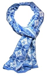 Anokhi 100% Cotton Voile Blue Mosiac Fashion Scarf