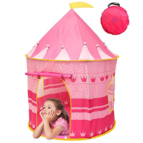 Kiddey Princess Castle Kids Play Tent - Indoor/Outdoor Pink 