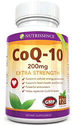 Coq10 200mg 120 Capsules - Extra Strength - Coenzyme Q10 Ubiquinone - Nutrissence - 4 Month Supply Coq10 200mg 120 Capsules - Extra Strength - Coenzyme Q10 Ubiquinone - Nutrissence - 4 Month Supply