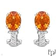 FPJ Dazzling Earrings With 3.85ctw Precious Stones - Genuine Citrines and Clean Diamonds 18K White Gold Length 17.5mm
