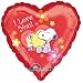 Snoopy and Woodstock Love Mylar Balloon 18" Heart Shaped