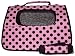 Pet Supplies : Designer Dog Carrier - Fully Enclosed Julia Petite Polka Dots Pet Carrier - Pink/ Black