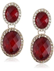 Anne Klein "Merry and Bright" Gold-Tone Pave Post Drop Earrings