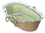 Hoohobbers Moses Basket, Classic Green