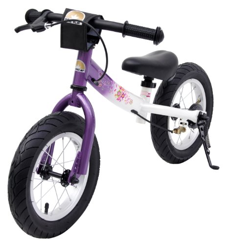 bike*star 30.5cm (12 Inch) Kids Learner Balance Beginner Run Bike Sport - Lilac & White