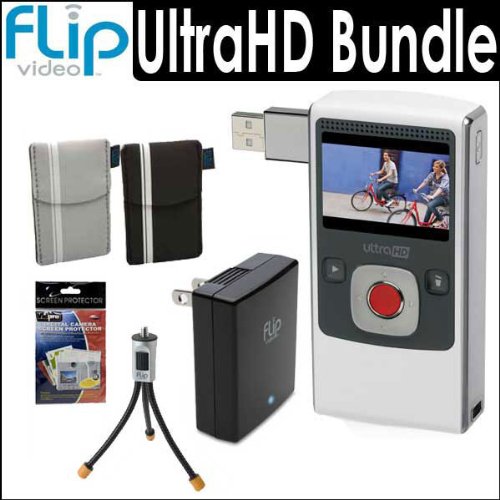 Flip Video U2120W Ultrahd 120 Minute Digital Camcorder in White With 8GB Memory + Accessory Kit Flip Video U2120W Ultrahd 120 Minute Digital Camcorder in White With 8GB Memory + Accessory Kit