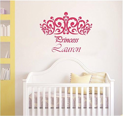 Princess Wall Decal Crown Name Princess Decal Nursery Decor Girls Room Sticker Large Personalized Decal Vinyl Wall Art Vinyl Shabby Chic
