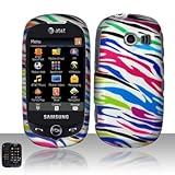 Blue Green Pink Purple Black Rainbow Color Zebra Stripe Design Rubberized S ....