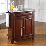 Crosley Furniture Cambridge Solid Granite Top Mahogany Kitchen Island
