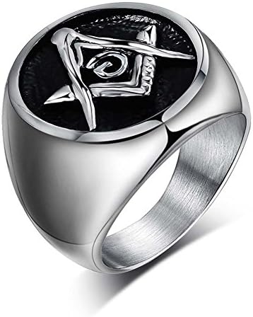 Cheo Rish Men's Titanium Steel Vintage Totem Ring