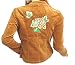 Apparel : Finely Beaded and Sequined Tattoo Design Ladies Velvety Buckskin Tan Color Blazer - Chic Day to Evening Design for gals of all ages Love and Flowers Tattoo Design