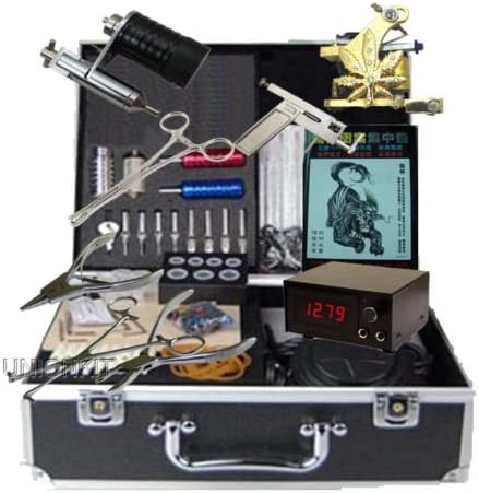 New Unionkit® Pro Tattoo Kits complete 2 machine power 50 needles set with Body Piercing Kit By UNIONKIT