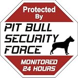 Pit Bull Dog Yard Sign Security Force Pit Bull 
