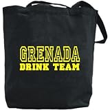 Canvas Tote Bag Black  Drink Team Grenada  Country