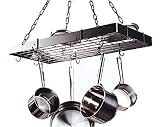 Black & Chrome Hanging Pot Rack by Rogar International