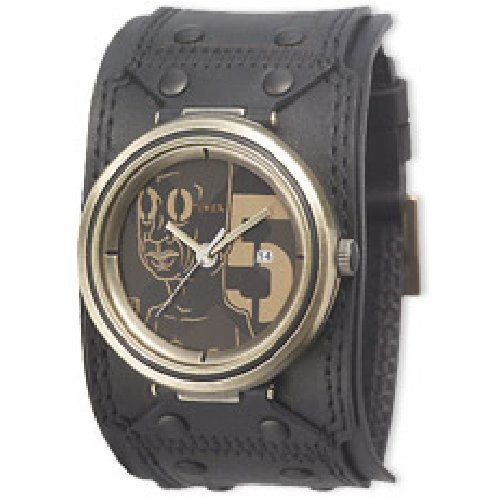 Timex 2E001 Men's Authentic X Edgy Bronze Tone Watch with Black Leather Widestrap   Numbered Kinsey Design Collector's Limited Edition Watch with Only 500 Produced