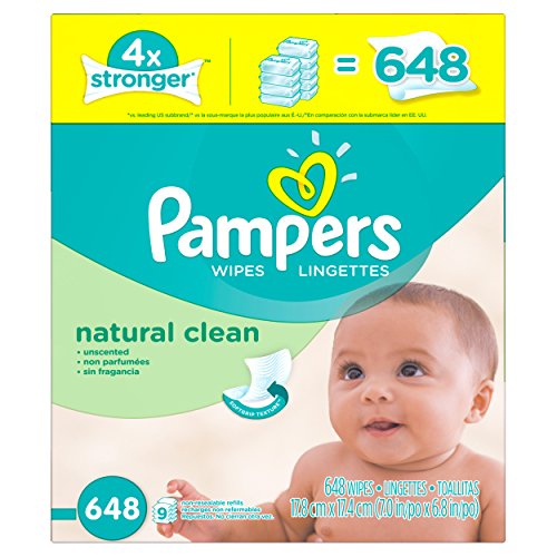Pampers Baby Wipes Natural Clean 9x Refill 648 Count