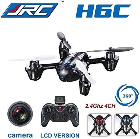 ELEGIANT JJRC H6C 2.4G 4CH 6-Axis RC Quadcopter RTF with 2MP HD Camera FPV LCD Transmitter(Black&Blue Mode2,Left Hand Mode)