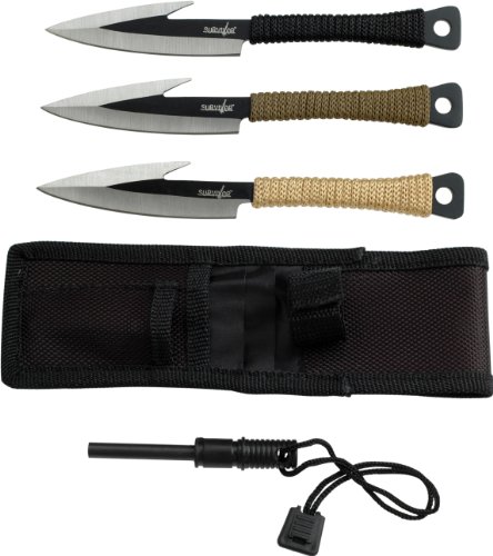 Survivor HK-753 Fixed Blade Knife Set 3-Piece 6-Inch Overall Survivor HK-753 Fixed Blade Knife Set 3-Piece 6-Inch Overall Hunting Knives