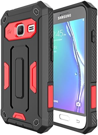 Galaxy J1 mini Case, Demacia [Shock Absorption] Hybrid Armor Defender Protective Case Cover for Samsung Galaxy J1 mini (red)