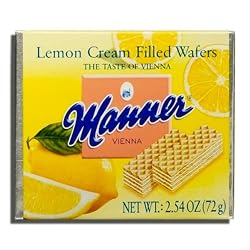 Manner Cream Filled Wafers, Lemon, 12-Count, 2.54-Ounce Packages (Pack of 2)