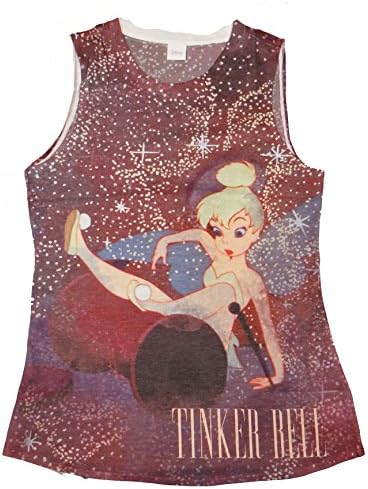 Disney Peter Pan Tinkerbell Thread Spool Junios Muscle Shirt (Extra Large, Cement)