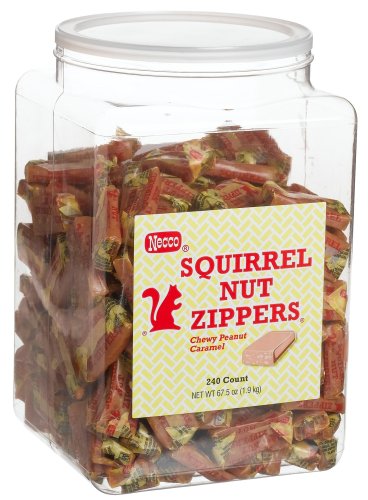 Necco Squirrel Nut Chewy Peanut Caramel, 240-Count, 67.5-Ounce Tub (Pack of 2) by NECCO