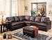 Sectional Sofa Tufted Accent Dark Brown Bonded Leather