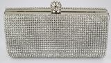 Womens Designer Handbags - Ladies Silver Crystal Box Evening Party Clutch Handbag