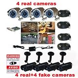 4 IR Day Night Outdoor CCD Camera DVR System with free 4 Dummy Cameras and free surveillance DeCal DVS403IR4DM 1R0
