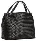 Bottega Veneta Woven Black Leather Cinched Tote 179320/V00A2/1000