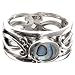 Sterling Silver Open Band Oval Abalone Ring Size 9