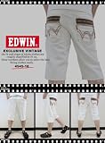 EDWIN/エドウィン404XVSウエスタン刺繍入りジッパーポケットホワイトハーフパンツ