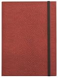 Red Lizard Leather Journal, Elastic Closure, Ruled Pages, Hard Cover. 5x7"