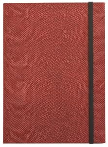 Red Lizard Leather Journal, Elastic Closure, Ruled Pages, Hard Cover. 5x7"