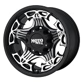 Moto Metal Skull (Series MO909) Gloss Black Machined - 17 X 9 Inch Wheel