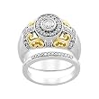 14K Two-Tone Gold Diamond Wedding Set - 0.57 Ct.