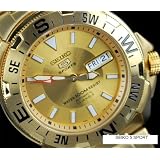 Seiko Wrist Watches-Seiko SNZE84K1 Mens Sports Automatic 100M Gold Plated Dial Watch by Seiko