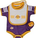 Los Angeles Lakers Newborn Creeper Bib and Bootie Set