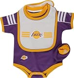 Los Angeles Lakers Newborn Creeper Bib and Bootie Set