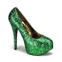 5 3/4 Inch Heel Sexy High Heel Shoes Green Glitter Pump Shoes Concealed Platform St Patricks Day