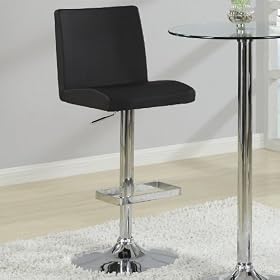 Set of 2 Adjustable Bar Stools in Black Finish by Coaster Home Furnishings
