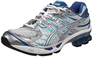 ASICS Women's GEL-Kinetic 4 Running Shoe,White/Lightning/Brilliant Blue,6 M US