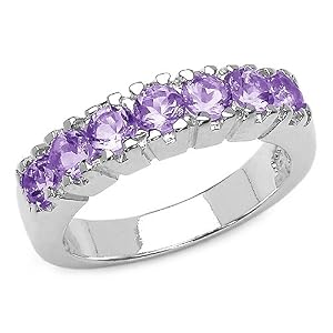 Buy 1.05 Carat Genuine Amethyst Silver Ring by JewelzDirect