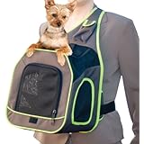 K&H Manufacturing Classy Go Sling Carrier Brown/Lime Green 10-Inch by 12-Inch