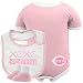 Majestic Cincinnati Reds Infant Girls Pink Sweetheart 3-Piece Creeper, Bib & Booties Set