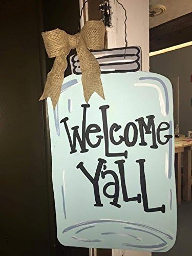 Mason Jar "Welcome Y'all" Door Hanger