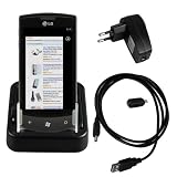 mumbi USB Dock LG E900 OPTIMUS 7 Dockingstation / Tischladestation Duo mit EXTRA Akkufach + USB Datenkabel + Netzteil + Adapter Mini USB auf Microvon "mumbi"