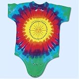 Grateful Dead Bears Dancing round' the Sun Onesie ~ Ages 12 MOS or 24 MOS Tie Dye Rainbow Bears Rock Romper